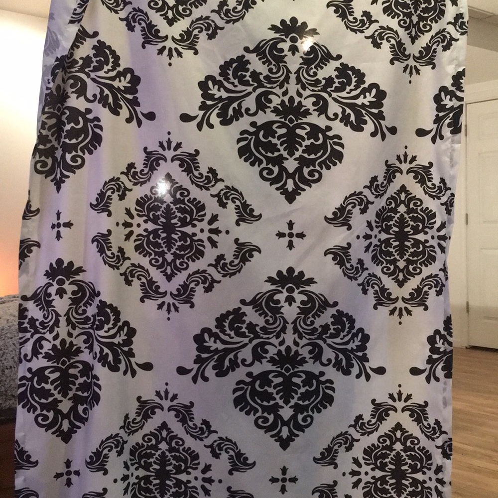 black and white curtains